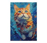 Adults Puzzles 38x26cm/1000pcs Jigsaws Underwater Cat Jigsaw for Adults DIY Toys Home Decoration Unique Gifts for Birthday And Christmas 38x26cm/1000pcs