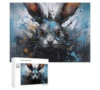 Adults Puzzles 500 PCS Jigsaws Abstract Rabbit Painting Jigsaw Puzzle Family Games Enhance Memory Unique Gifts for Birthday And Christmas 500 PCS