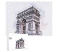 Adults Puzzles 500 PCS Jigsaws Arc De Triomphe Jigsaw Puzzle Family Games Enhance Memory Unique Gifts for Birthday And Christmas 500 PCS
