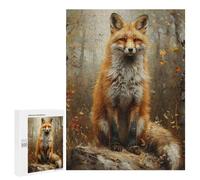 Adults Puzzles 500 PCS Jigsaws Autumn Fox Portrait-6 Jigsaw Puzzles for Teenagers Precision Cutting Parent-child Interaction Beautiful Design Game 500 PCS