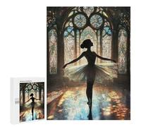 Adults Puzzles 500 PCS Jigsaws Ballet Dreams in Stained Glass Jigsaw Puzzles for Teenagers Precision Cutting Parent-child Interaction Beautiful Design Game 500 PCS