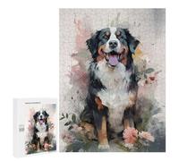 Adults Puzzles 500 PCS Jigsaws Bernese Mountain Flowers Jigsaw Puzzle Fun Games But Fun And Humorous Unique Gifts for Birthday And Christmas 500 PCS