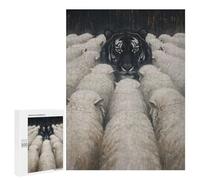 Adults Puzzles 500 PCS Jigsaws Black Tiger Sheep Leader Puzzle for Adults Brain Teaser Game Analysis And Logic Parent-child Interaction 500 PCS