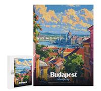 Adults Puzzles 500 PCS Jigsaws Budapest, Hungary Cityscape Illustration Puzzle for Adults Toy Wall Decor Stress Reliever Difficult And Challenge 500 PCS
