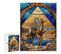 Adults Puzzles 500 PCS Jigsaws Camel Stained Glass Puzzle for Adults Toy Wall Decor Stress Reliever Difficult And Challenge 500 PCS