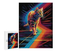 Adults Puzzles 500 PCS Jigsaws Cat Between Lines Jigsaw Puzzle Brain Teaser Game A Work of Art Birthday And Unique Gifts 500 PCS
