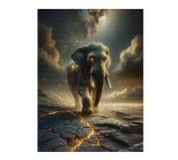 Adults Puzzles 500 PCS Jigsaws Celestial Elephant on Cracked Earth Jigsaw for Adults DIY Toys Home Decoration Unique Gifts for Birthday And Christmas 500 PCS