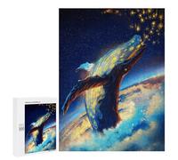 Adults Puzzles 500 PCS Jigsaws Celestial Whale in Starry Sky Puzzle for Adults Toy Wall Decor Stress Reliever Difficult And Challenge 500 PCS