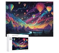 Adults Puzzles 500 PCS Jigsaws Colorful Hot Air Balloons Sky-1 Jigsaw Puzzle Brain Teaser Game A Work of Art Birthday And Unique Gifts 500 PCS