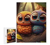 Adults Puzzles 500 PCS Jigsaws Colorful Owls in The Forest Jigsaw for Adults Toy Wall Decor Perfect Decoration Parent-child Interaction 500 PCS