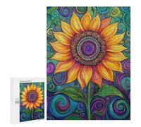 Adults Puzzles 500 PCS Jigsaws Colorful Sunflower Art Print-1 Jigsaw Puzzles for Teenagers Precision Cutting Parent-child Interaction Beautiful Design Game 500 PCS