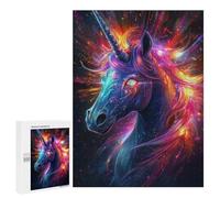 Adults Puzzles 500 PCS Jigsaws Colorful Unicorn Art Print-2 Jigsaw Puzzles for Teenagers Precision Cutting Parent-child Interaction Beautiful Design Game 500 PCS