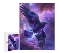 Adults Puzzles 500 PCS Jigsaws Cosmic Eagle Soaring Through Nebula Adult Jigsaw Puzzle Family Games Stress Reliever Parent-child Interaction 500 PCS