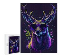 Adults Puzzles 500 PCS Jigsaws Cute Whimsical Deer Adult Jigsaw Puzzle Family Games Stress Reliever Parent-child Interaction 500 PCS