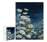 Adults Puzzles 500 PCS Jigsaws Daisy Field Night Sky Jigsaw Puzzles for Teenagers Precision Cutting Parent-child Interaction Beautiful Design Game 500 PCS