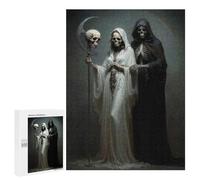 Adults Puzzles 500 PCS Jigsaws Death And The Maiden, Santa Muerte Puzzle for Adults Toy Wall Decor Stress Reliever Difficult And Challenge 500 PCS