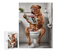 Adults Puzzles 500 PCS Jigsaws Dogue De Bordeaux Bathroom Puzzle for Adults Brain Teaser Game Analysis And Logic Parent-child Interaction 500 PCS