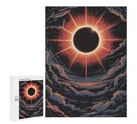Adults Puzzles 500 PCS Jigsaws Dramatic Solar Eclipse Art Puzzle for Adults Toy Wall Decor Stress Reliever Difficult And Challenge 500 PCS