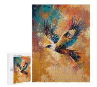 Adults Puzzles 500 PCS Jigsaws Eagle Art Print, Abstract Painting Jigsaw Puzzles for Teenagers Precision Cutting Parent-child Interaction Beautiful Design Game 500 PCS