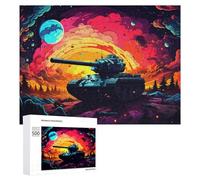 Adults Puzzles 500 PCS Jigsaws Fantasy Tank Landscape Jigsaw Puzzle Brain Teaser Game A Work of Art Birthday And Unique Gifts 500 PCS