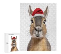 Adults Puzzles 500 PCS Jigsaws Festive Patagonian Mara with Santa Hat Jigsaw for Adults Anti-Stress Toys But Fun And Humorous Parent-child Interaction 500 PCS
