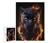 Adults Puzzles 500 PCS Jigsaws Flaming Leopard Portrait -1 Jigsaw for Adults Toy Wall Decor Perfect Decoration Parent-child Interaction 500 PCS