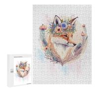 Adults Puzzles 500 PCS Jigsaws Floral Fox Cute Wildlife Jigsaw Puzzle Fun Games But Fun And Humorous Unique Gifts for Birthday And Christmas 500 PCS