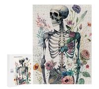 Adults Puzzles 500 PCS Jigsaws Floral Skeleton 1 Puzzle for Adults Toy Wall Decor Stress Reliever Difficult And Challenge 500 PCS