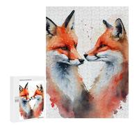 Adults Puzzles 500 PCS Jigsaws Fox Romantic Couple Teenagers Puzzles Hands-on Game Hand Speed Race Parent-child Interaction 500 PCS