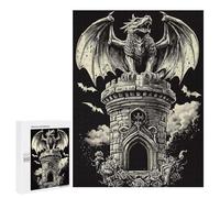 Adults Puzzles 500 PCS Jigsaws Gargoyle on Tower Puzzle for Adults Brain Teaser Game Analysis And Logic Parent-child Interaction 500 PCS