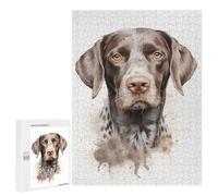 Adults Puzzles 500 PCS Jigsaws German Shorthaired Dog Jigsaw for Adults Toy Wall Decor Perfect Decoration Parent-child Interaction 500 PCS