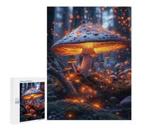 Adults Puzzles 500 PCS Jigsaws Glowing Mushroom Forest Jigsaw Puzzle Brain Teaser Game A Work of Art Birthday And Unique Gifts 500 PCS