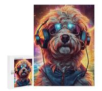 Adults Puzzles 500 PCS Jigsaws Goldendoodle Cyberpunk Teenagers Puzzles Hands-on Game Hand Speed Race Parent-child Interaction 500 PCS