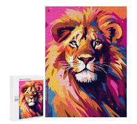 Adults Puzzles 500 PCS Jigsaws Graceful Lion Pop Art Art Jigsaw for Adults Toy Wall Decor Perfect Decoration Parent-child Interaction 500 PCS