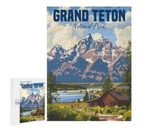 Adults Puzzles 500 PCS Jigsaws Grand Teton National Park USA Puzzle for Adults Toy Wall Decor Stress Reliever Difficult And Challenge 500 PCS