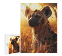 Adults Puzzles 500 PCS Jigsaws Hyena Portrait at Sunset Jigsaw Puzzle Brain Teaser Game A Work of Art Birthday And Unique Gifts 500 PCS
