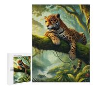 Adults Puzzles 500 PCS Jigsaws Jaguar in Jungle Puzzle for Adults Toy Wall Decor Stress Reliever Difficult And Challenge 500 PCS