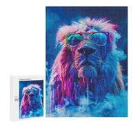 Adults Puzzles 500 PCS Jigsaws Lion In Colorful Paint Puzzle for Adults Brain Teaser Game Analysis And Logic Parent-child Interaction 500 PCS
