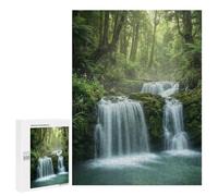 Adults Puzzles 500 PCS Jigsaws Lush Forest Waterfall Jigsaw Puzzle Family Games Enhance Memory Unique Gifts for Birthday And Christmas 500 PCS