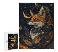 Adults Puzzles 500 PCS Jigsaws Magical Fox Art Print -2 Jigsaw Puzzles for Teenagers Precision Cutting Parent-child Interaction Beautiful Design Game 500 PCS