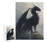 Adults Puzzles 500 PCS Jigsaws Majestic Dragon Perched on Mountain Peak Jigsaw Puzzle Fun Games But Fun And Humorous Unique Gifts for Birthday And Christmas 500 PCS