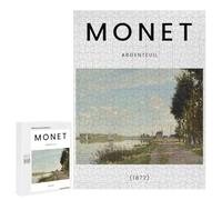Adults Puzzles 500 PCS Jigsaws Monet Argenteuil River Puzzle for Adults Brain Teaser Game Analysis And Logic Parent-child Interaction 500 PCS