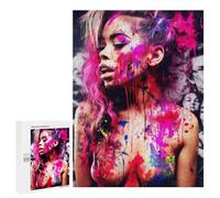 Adults Puzzles 500 PCS Jigsaws Naked Woman in Paint Puzzle for Adults Toy Wall Decor Stress Reliever Difficult And Challenge 500 PCS