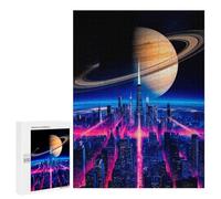 Adults Puzzles 500 PCS Jigsaws Neon Skyline Universe Jigsaw Puzzle Brain Teaser Game A Work of Art Birthday And Unique Gifts 500 PCS