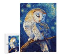 Adults Puzzles 500 PCS Jigsaws Owl in Starry Night Puzzle for Adults Brain Teaser Game Analysis And Logic Parent-child Interaction 500 PCS