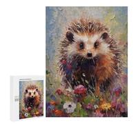 Adults Puzzles 500 PCS Jigsaws Palette Hedgehog Painting Teenagers Puzzles Hands-on Game Hand Speed Race Parent-child Interaction 500 PCS