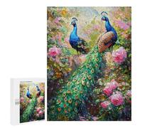 Adults Puzzles 500 PCS Jigsaws Peacock Garden Art Print-1 Jigsaw Puzzles for Teenagers Precision Cutting Parent-child Interaction Beautiful Design Game 500 PCS