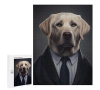 Adults Puzzles 500 PCS Jigsaws Professional Pet Portrait Elegant Dog in Suit Jigsaw for Adults Anti-Stress Toys But Fun And Humorous Parent-child Interaction 500 PCS