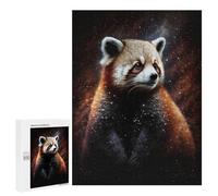 Adults Puzzles 500 PCS Jigsaws Red Panda Galaxy Portrait Jigsaw Puzzles for Teenagers Precision Cutting Parent-child Interaction Beautiful Design Game 500 PCS