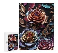 Adults Puzzles 500 PCS Jigsaws Rose Metallic Rainbow Jigsaw for Adults Anti-Stress Toys But Fun And Humorous Parent-child Interaction 500 PCS